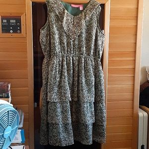 👉BEAUTIFUL RUFFLED MULTILAYER SLEEVELESS MIDI DRESS ~SIZE 18 WOMENS